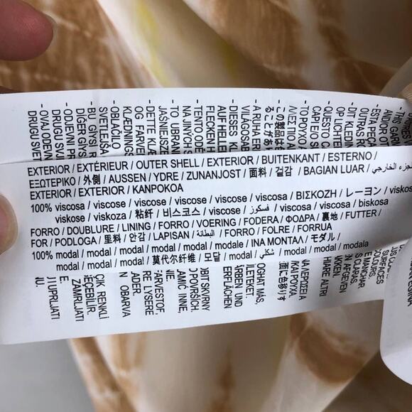 Asos Stradivarius Yellow Cream Brown Tie Dye Thigh Split High Neck Maxi Dress - Picture 5 of 7